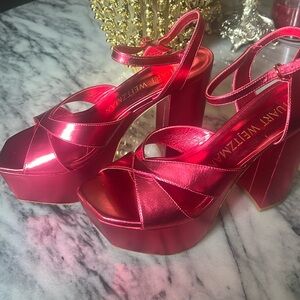 Stuart Weitzman Hot Pink Platform Heels